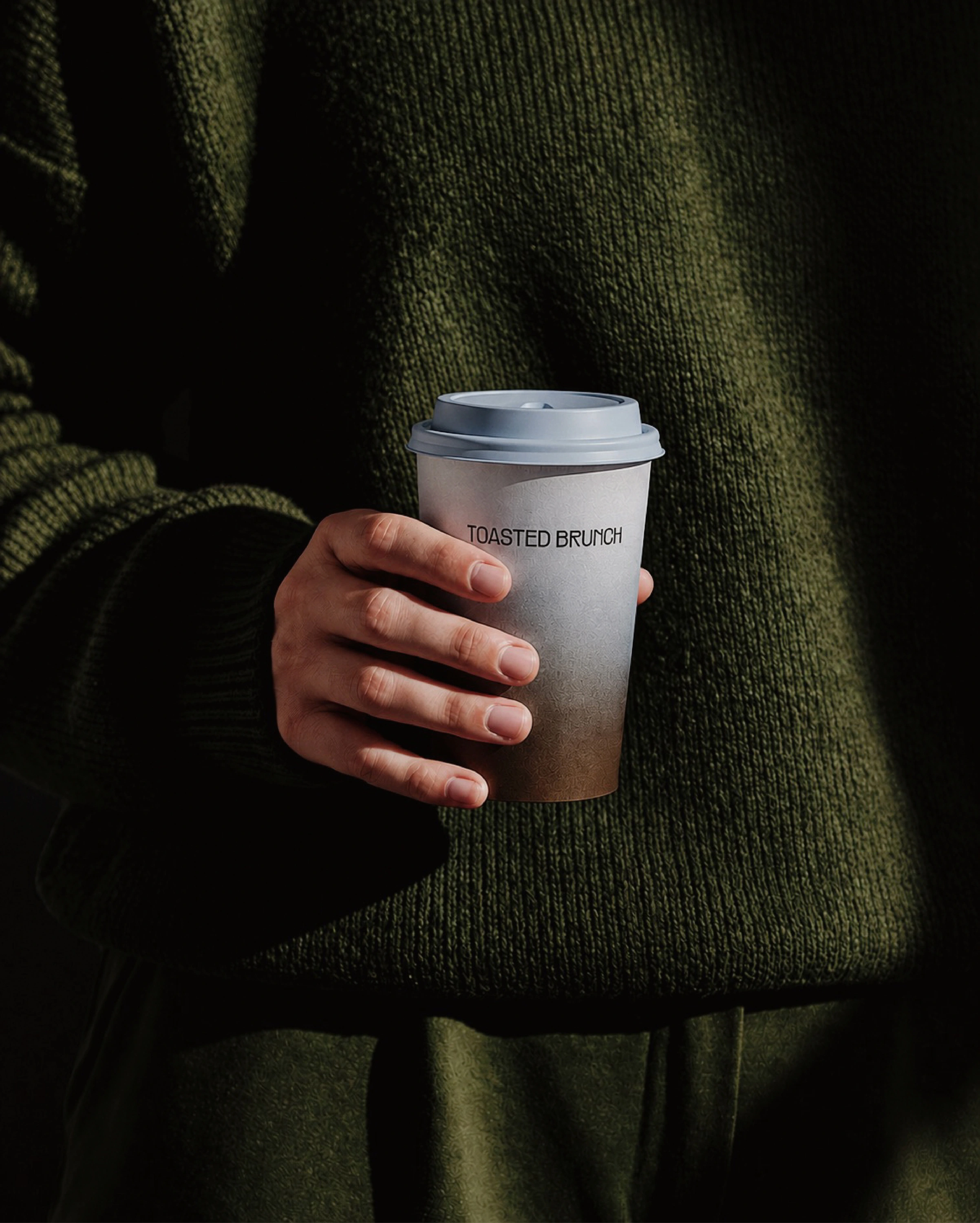 Vaso de café con la marca Toasted Brunch